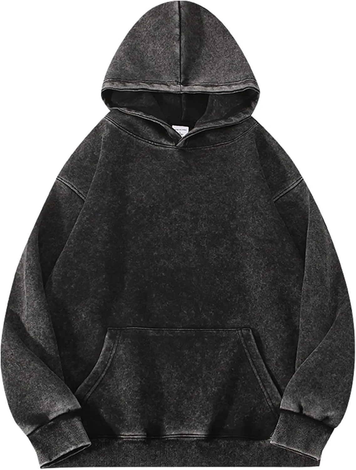 Kissonic Womens Acid Wash Hoodie Vintage Pullover Fashion Heavyweight Hooded Basic Couples Streetwear Sweatshirts