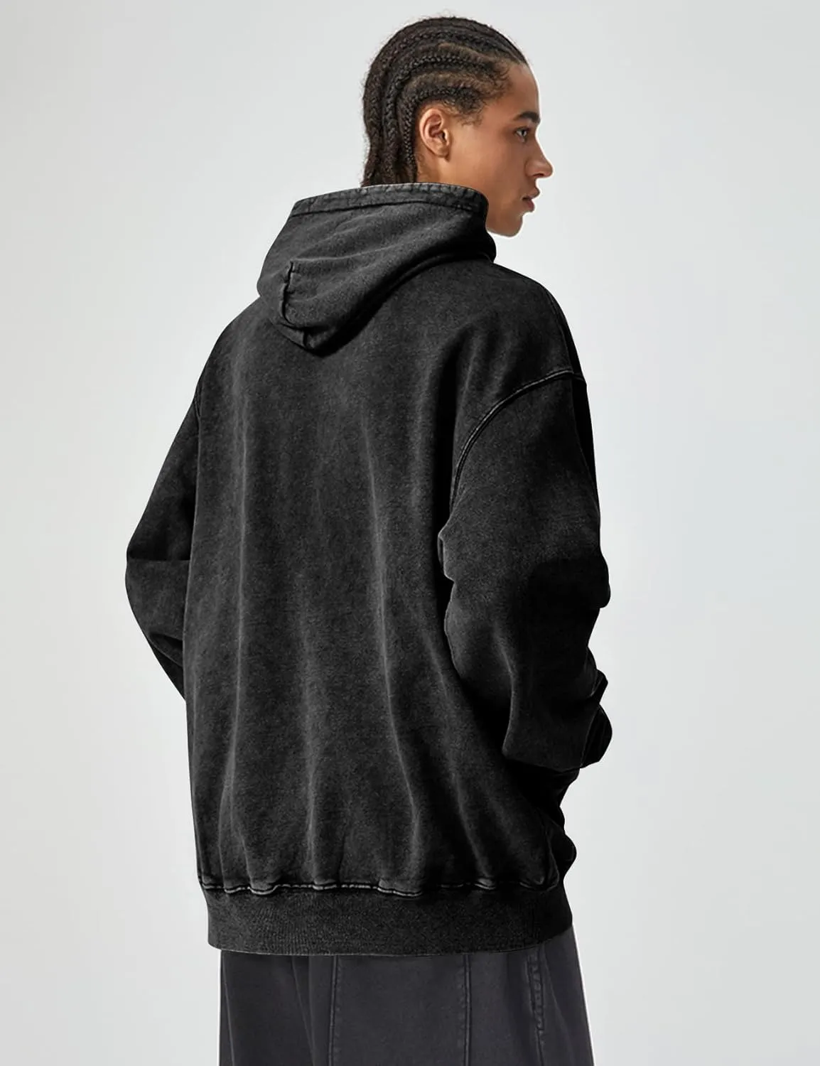 Kissonic Womens Acid Wash Hoodie Vintage Pullover Fashion Heavyweight Hooded Basic Couples Streetwear Sweatshirts