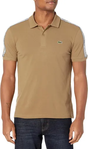 Lacoste Mens Logo Stripe Piqu Polo Shirt