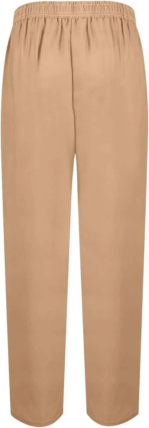 Linen Casual Summer Capri Pants Cropped Comfy Baggy Trousers with Pockets Palazzo Lounge Cropped Tapered Leg Pant