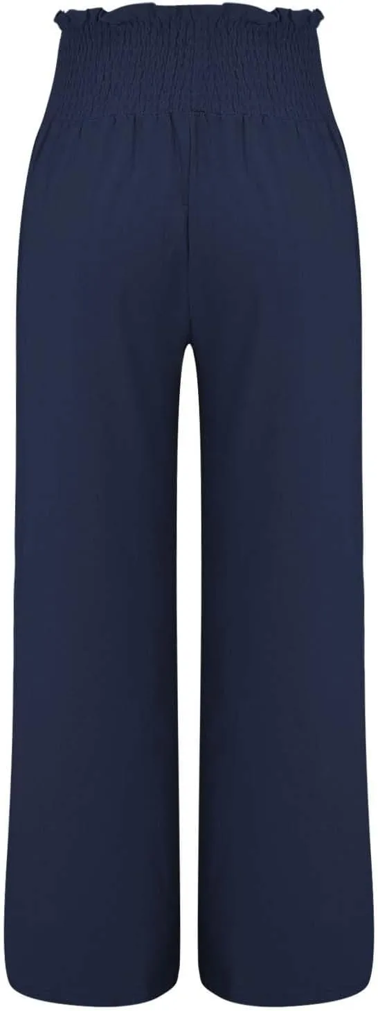 Linen Pant Women Spring Wide Leg Pant for 2025 High Waisted Cotton Summer Casual Trousers