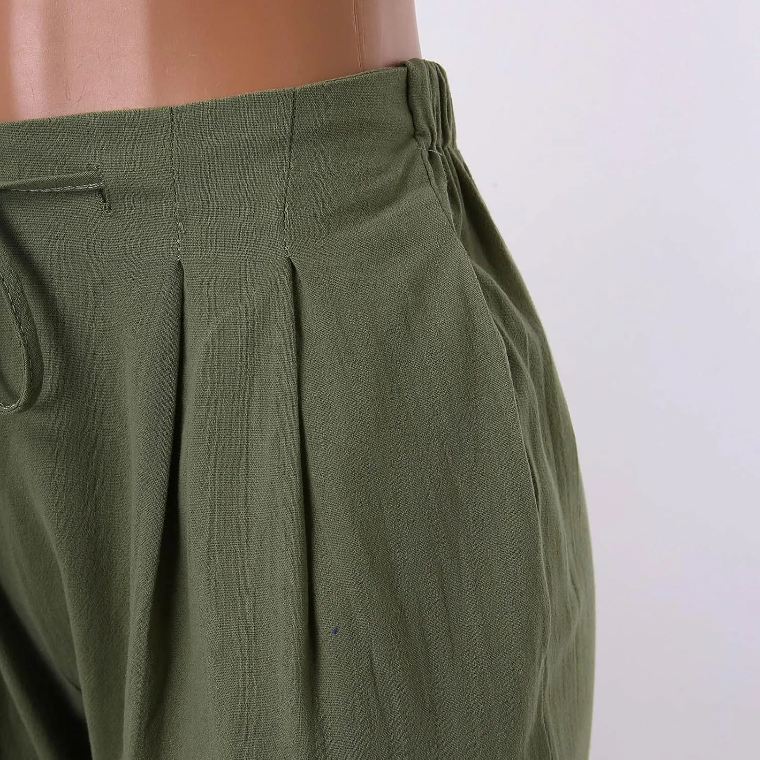 Linen Pants for Women Beach Vacation Elastic Waist Drawstring Trousers Pant Gauze Loose 2025 Casual Summer Clothes