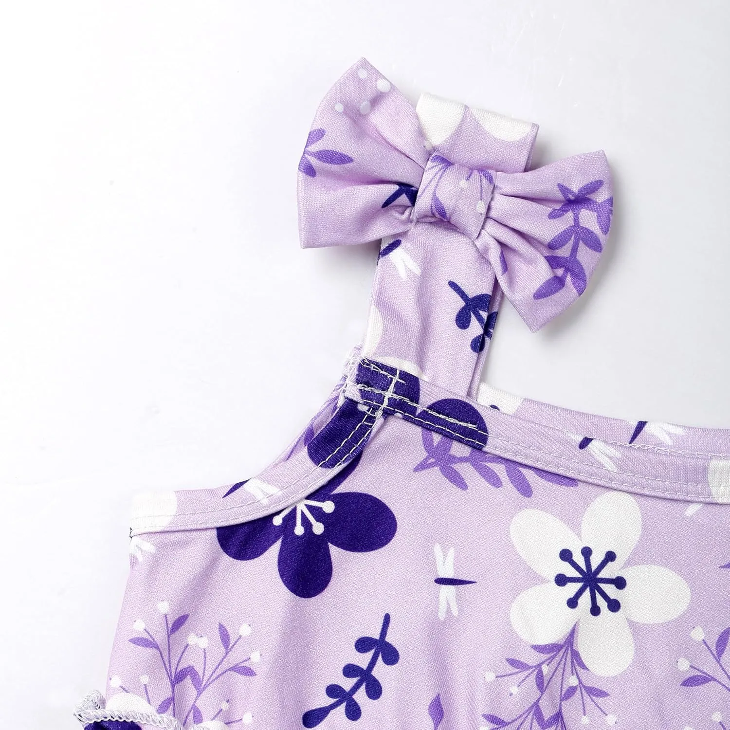 Little Girls Floral Dress - One Shoulder Twirl Tiered A-Line Toddler Party Dress Kids Summer Outfits for 2-8 Years
