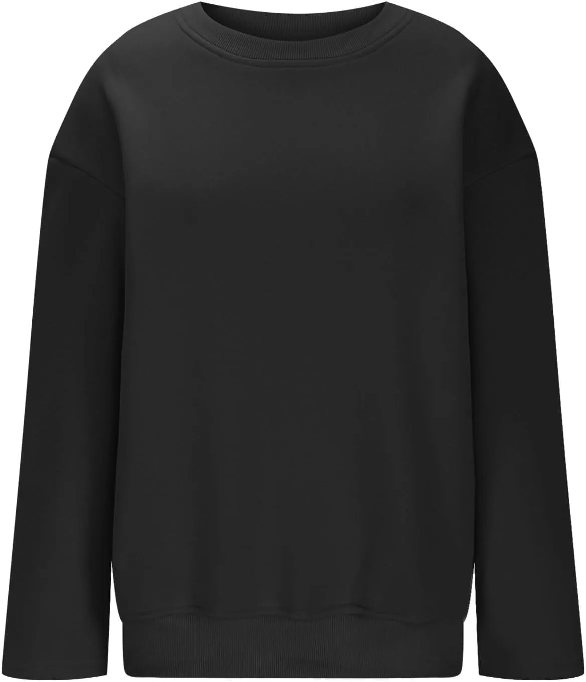 Long Sleeve Oversized Hoodies Sweatshirts For Women Winter Crew Neck Long Sleeve Pullover Tunic Teen Tops Clothes