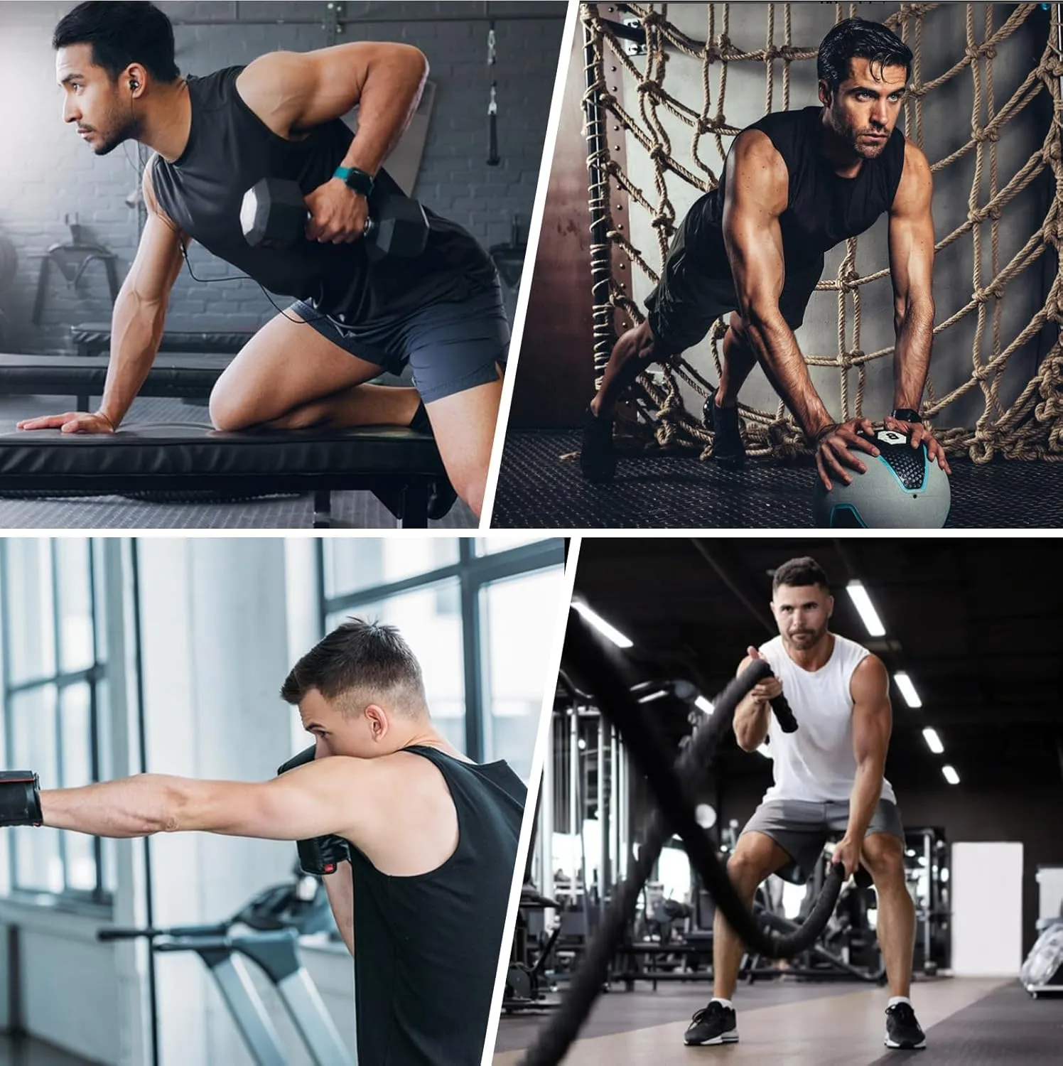 meioro Men's Workout Tank Top 3 Pack Gym Bodybuilding T Shirt Fitness Sleeveless Muscle Tee Shirts Mesh Dry Fit