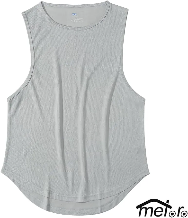 meioro Men's Workout Tank Top 3 Pack Gym Bodybuilding T Shirt Fitness Sleeveless Muscle Tee Shirts Mesh Dry Fit