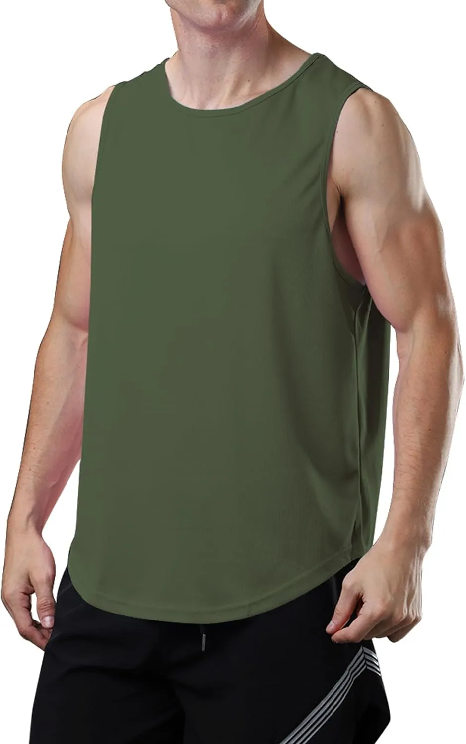 meioro Men's Workout Tank Top 3 Pack Gym Bodybuilding T Shirt Fitness Sleeveless Muscle Tee Shirts Mesh Dry Fit