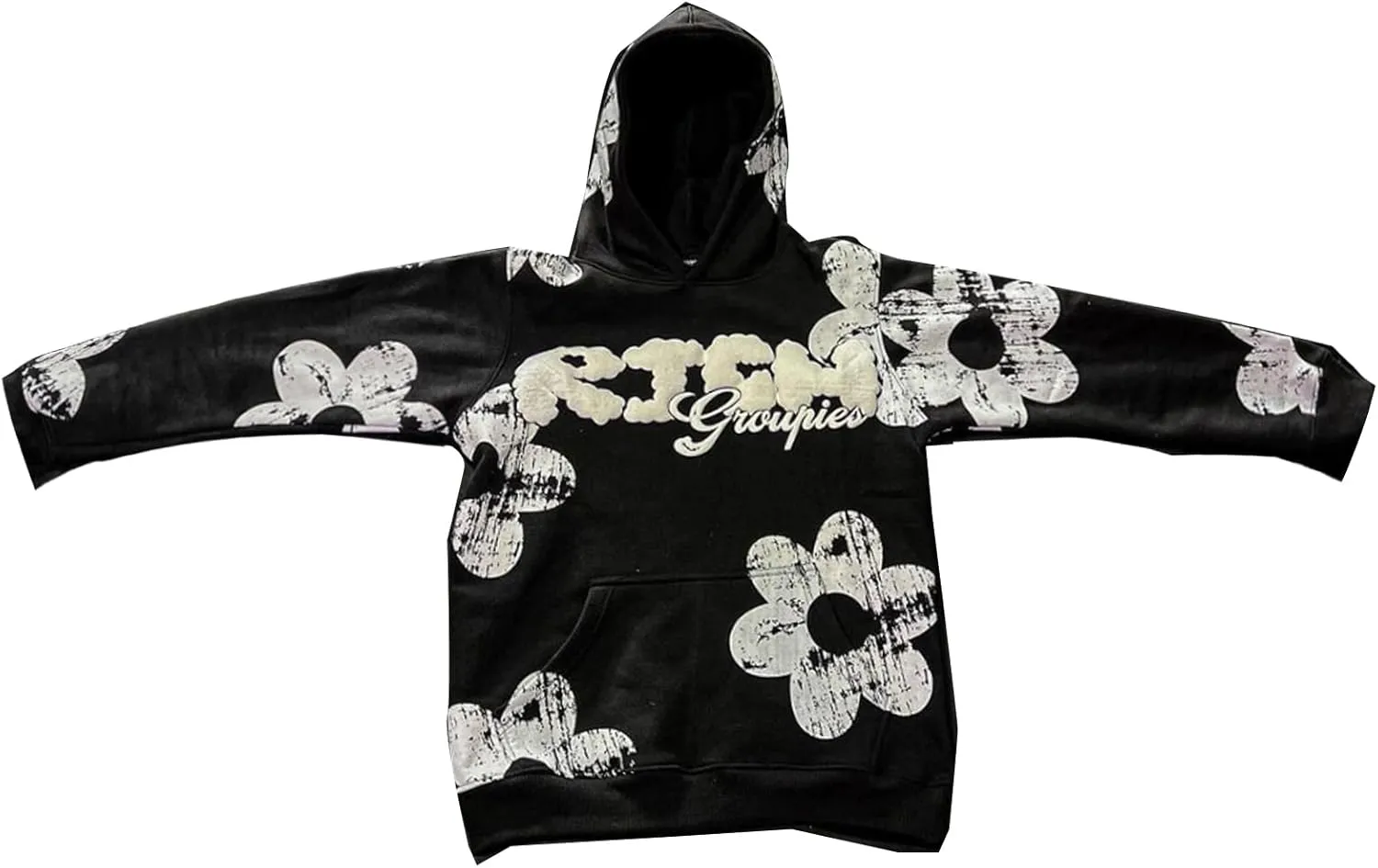 Meiweileya Womens Y2k Oversized Goth Aesthetic Graphic Hoodies Sweatshirts Star Letter Long Sleeve