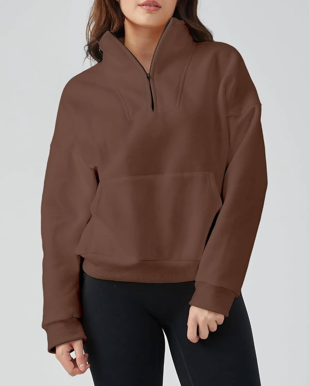 Memorose Women Quarter Zip Hoodies Oversized Half Zip Pullover Y2K Sweatshirt 2023 Fall Winter Fashion
