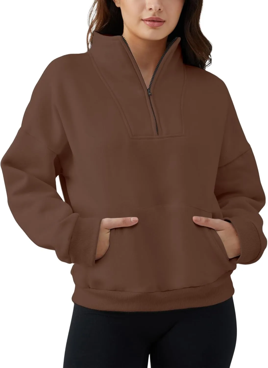 Memorose Women Quarter Zip Hoodies Oversized Half Zip Pullover Y2K Sweatshirt 2023 Fall Winter Fashion