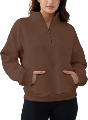 Memorose Women Quarter Zip Hoodies Oversized Half Zip Pullover Y2K Sweatshirt 2023 Fall Winter Fashion