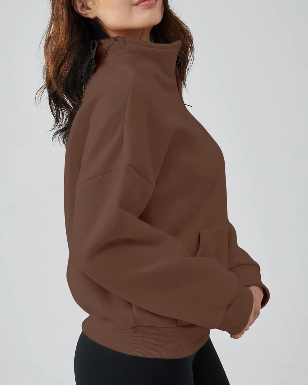 Memorose Women Quarter Zip Hoodies Oversized Half Zip Pullover Y2K Sweatshirt 2023 Fall Winter Fashion