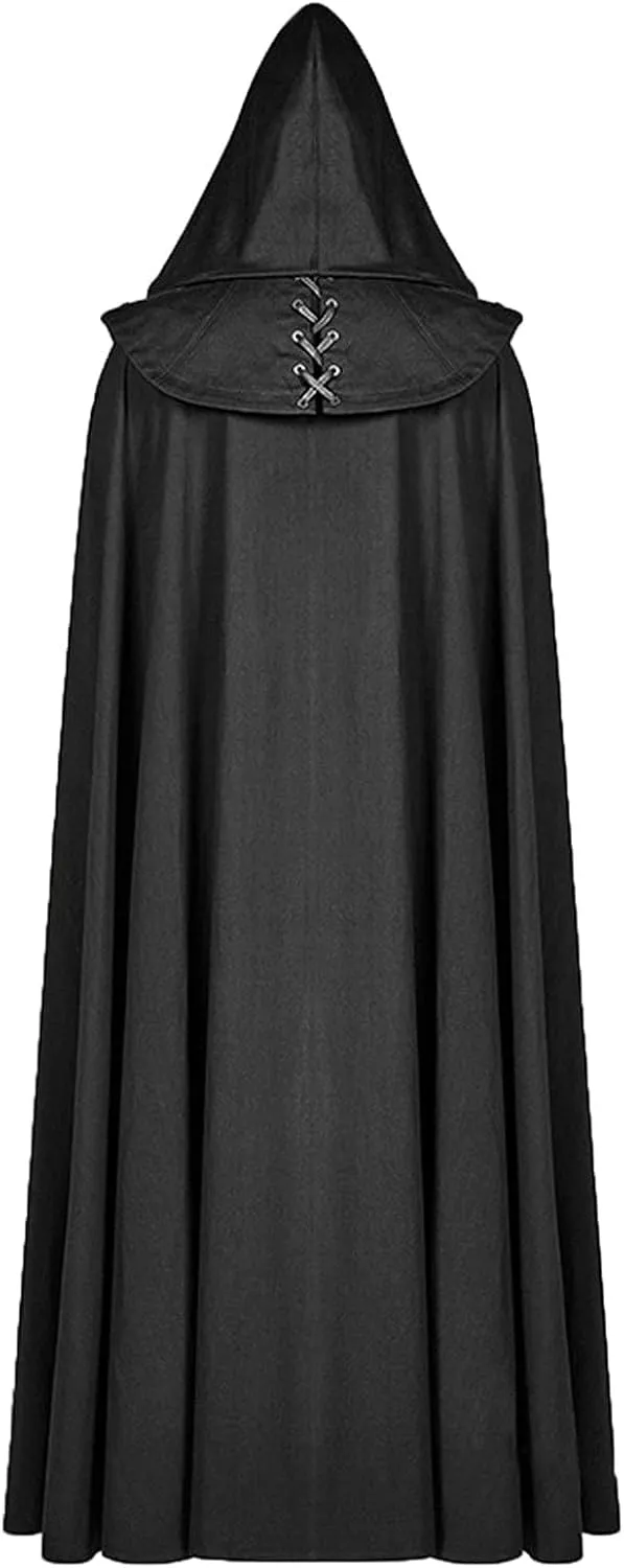 Men Halloween Costumes Adults,Medieval Hooded Gothic Devil Knight Robe Cloak Vampires Cosplay Christmas Cloak S-5XL