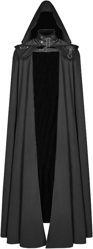 Men Halloween Costumes Adults,Medieval Hooded Gothic Devil Knight Robe Cloak Vampires Cosplay Christmas Cloak S-5XL
