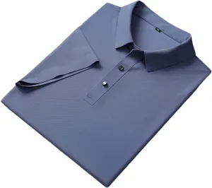 Men Polo Shirts Classic Short Sleeve Tee Breathable Cooling Quick Dry Nylon Golf T-Shirt