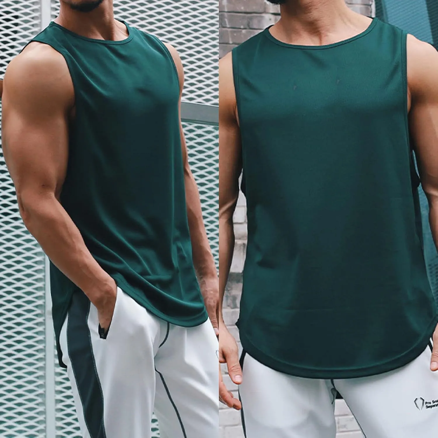 Men's Althletic Quick Dry Gym Muscle Lightweight Breathable Tank Top Workout Sleeveless Tee Bodybuilding Fitness