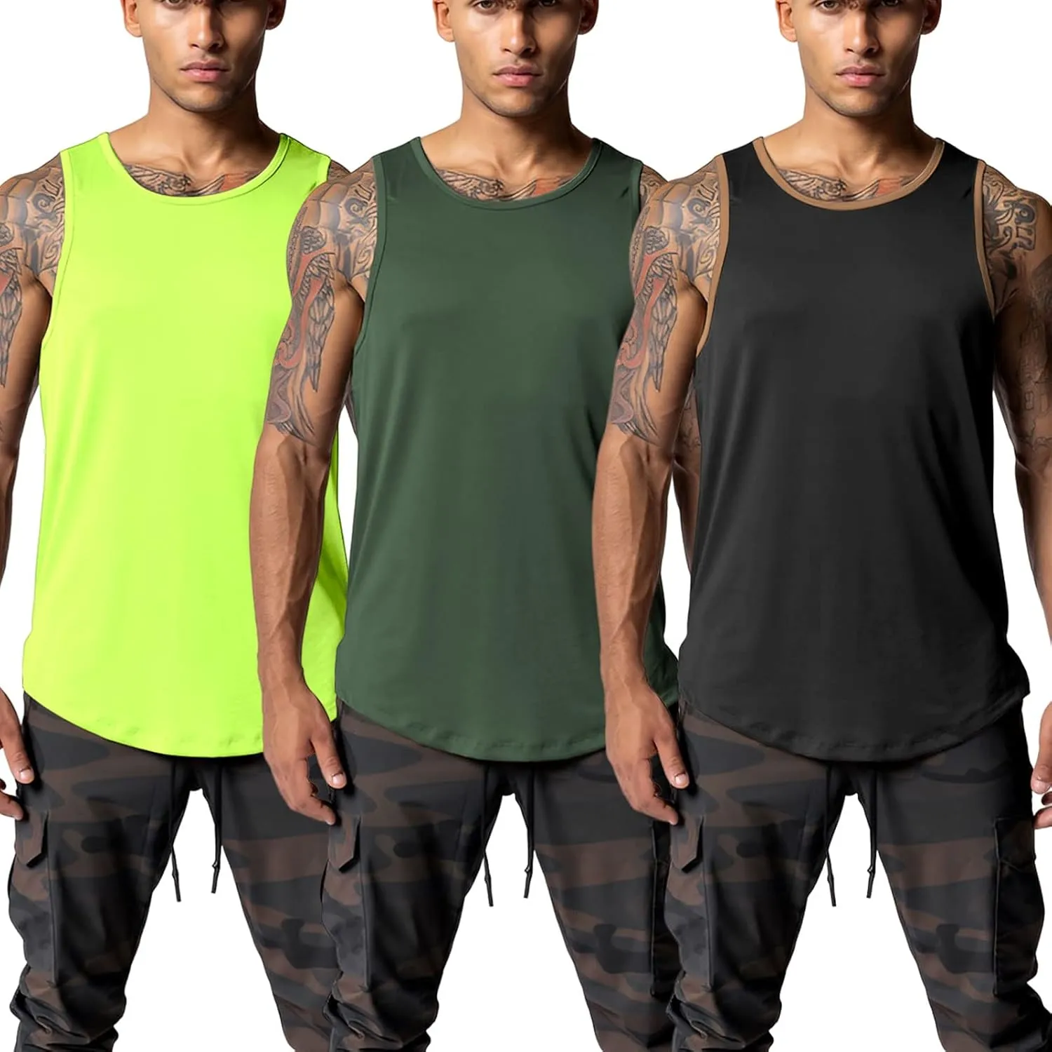 Men's Althletic Quick Dry Gym Muscle Lightweight Breathable Tank Top Workout Sleeveless Tee Bodybuilding Fitness