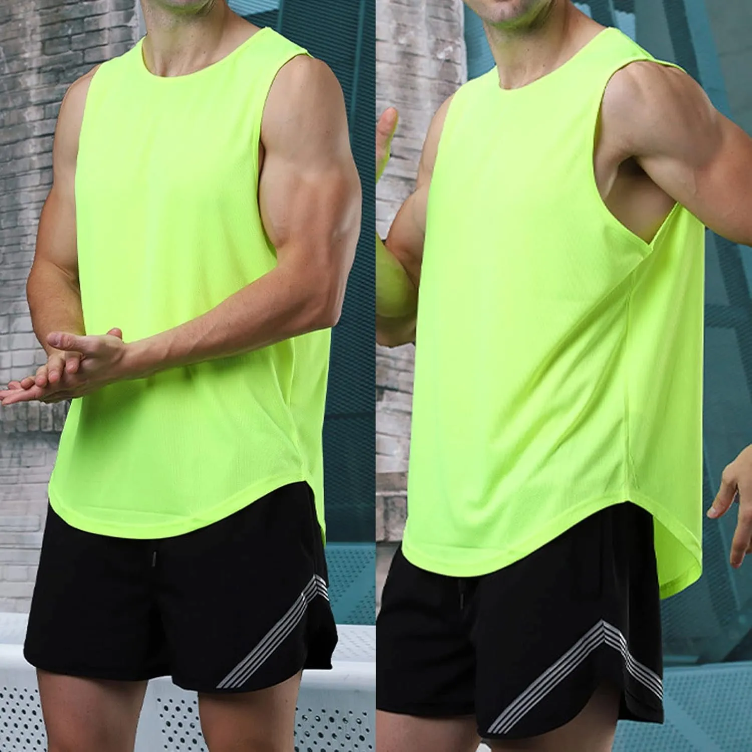 Men's Althletic Quick Dry Gym Muscle Lightweight Breathable Tank Top Workout Sleeveless Tee Bodybuilding Fitness