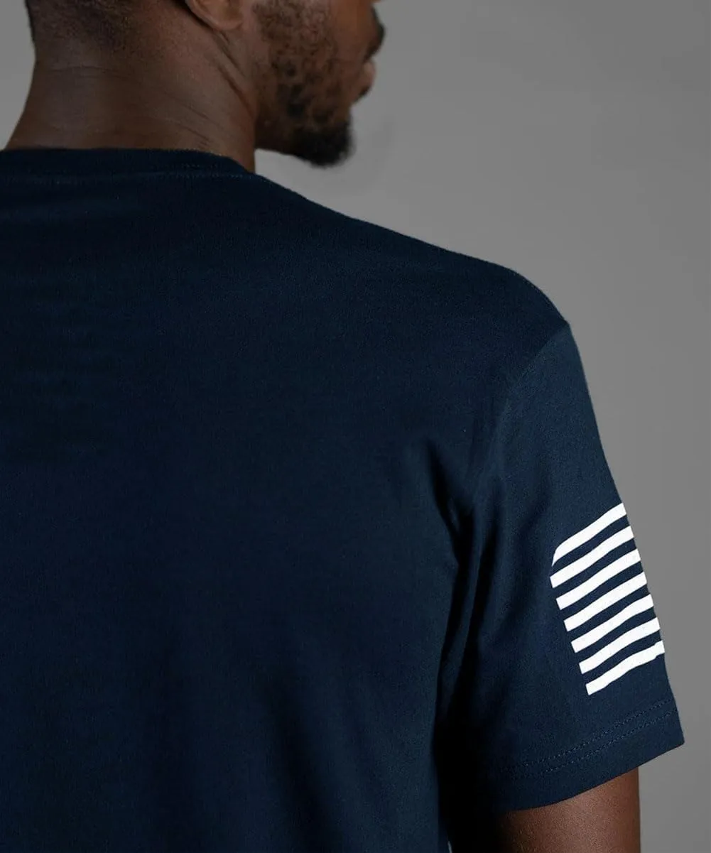 Men's American Flag Short Long Sleeve T-Shirt