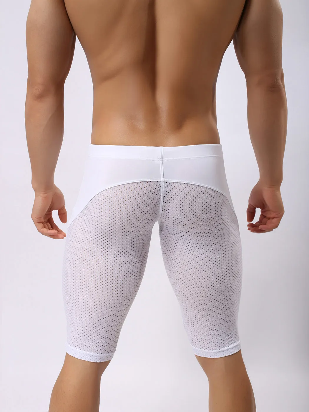 Mens Athletic Compression Tight Shorts with Drawstring