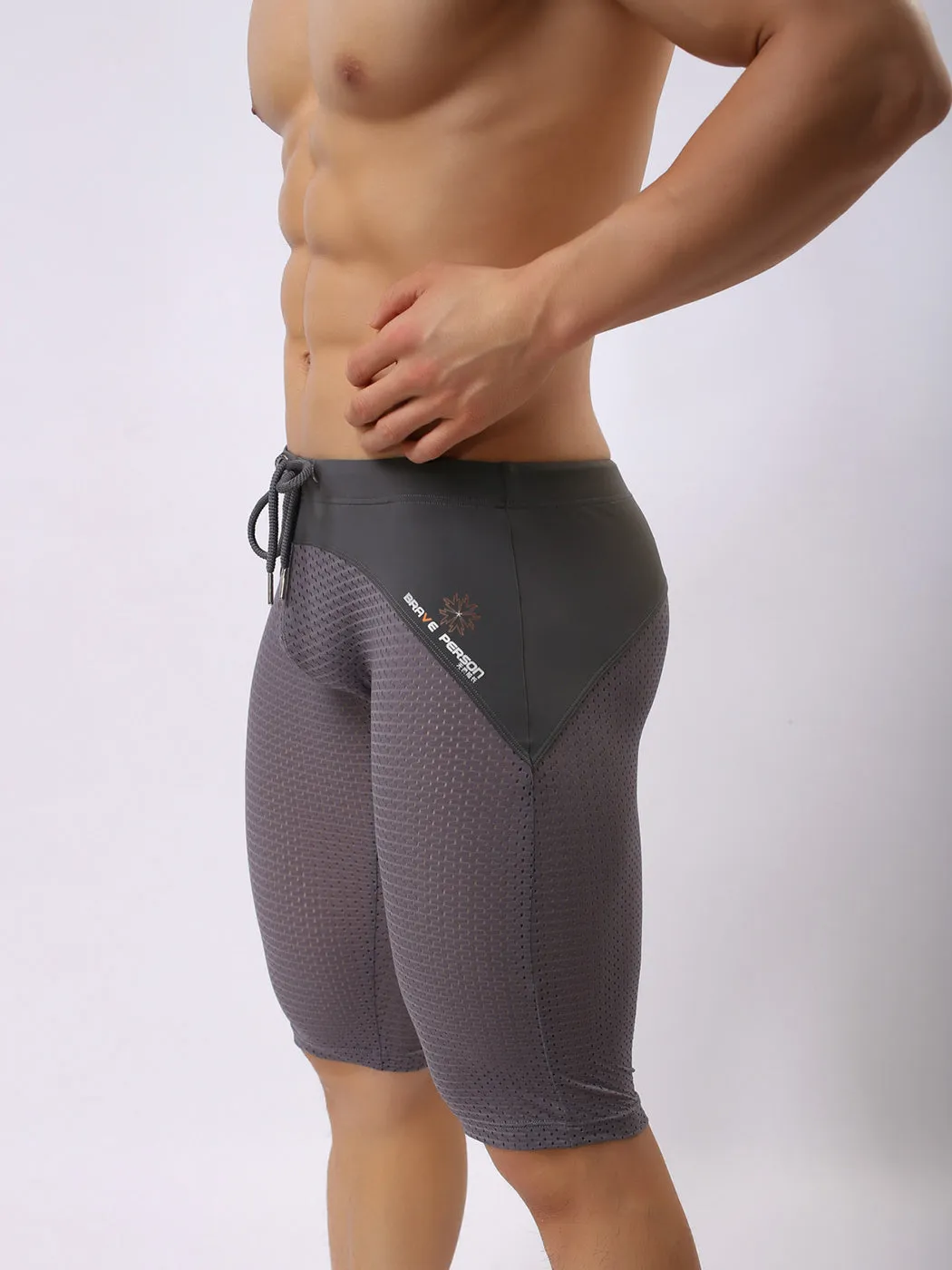Mens Athletic Compression Tight Shorts with Drawstring