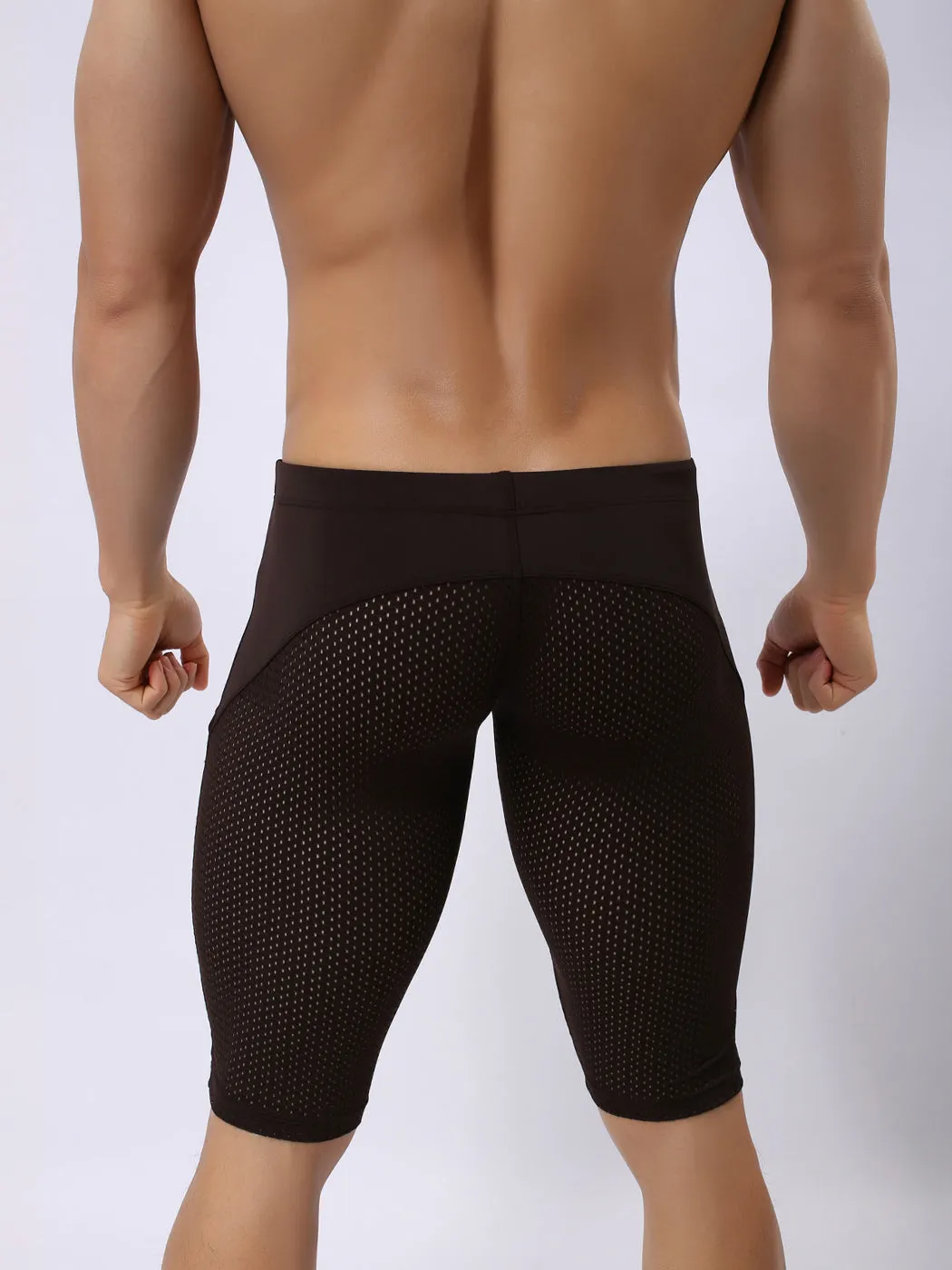 Mens Athletic Compression Tight Shorts with Drawstring