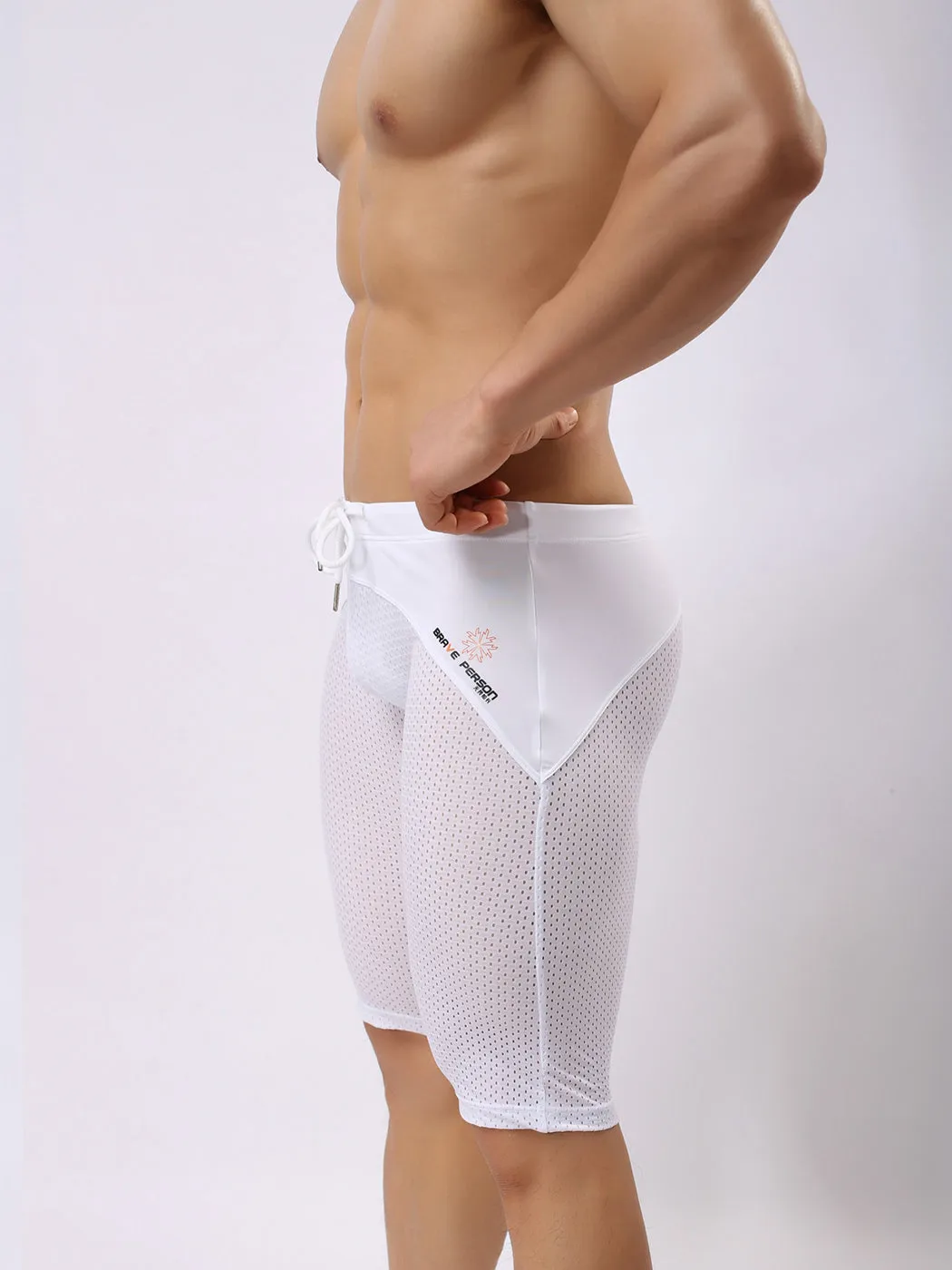 Mens Athletic Compression Tight Shorts with Drawstring