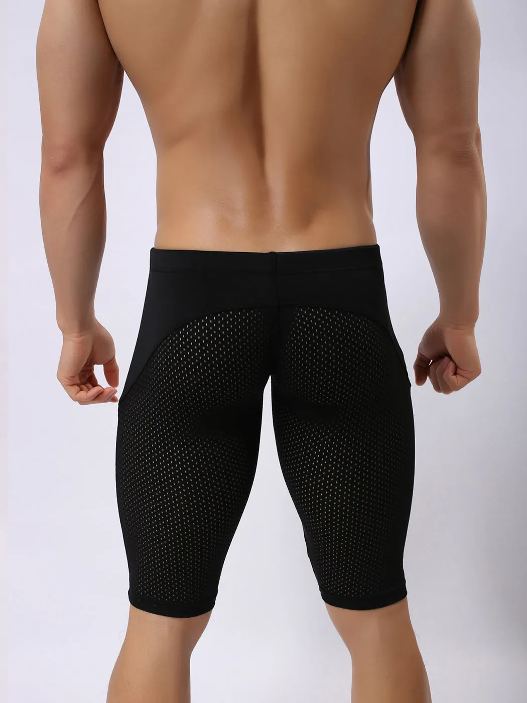 Mens Athletic Compression Tight Shorts with Drawstring