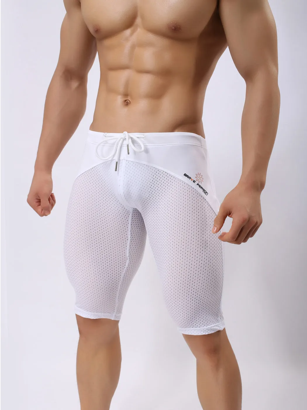Mens Athletic Compression Tight Shorts with Drawstring