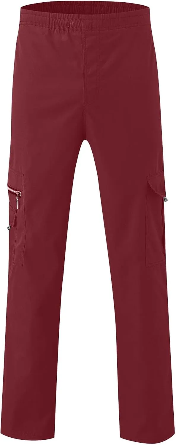 Men's Casual Multi-Pocket Loose Straight-Leg Work Pants Outdoor Fit Pants Fitness Pants