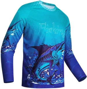 Mens Fishing Shirt Long Sleeve, Fishing Jerseys Fish Tshirts - Breathable, Cooling, Light-Weight