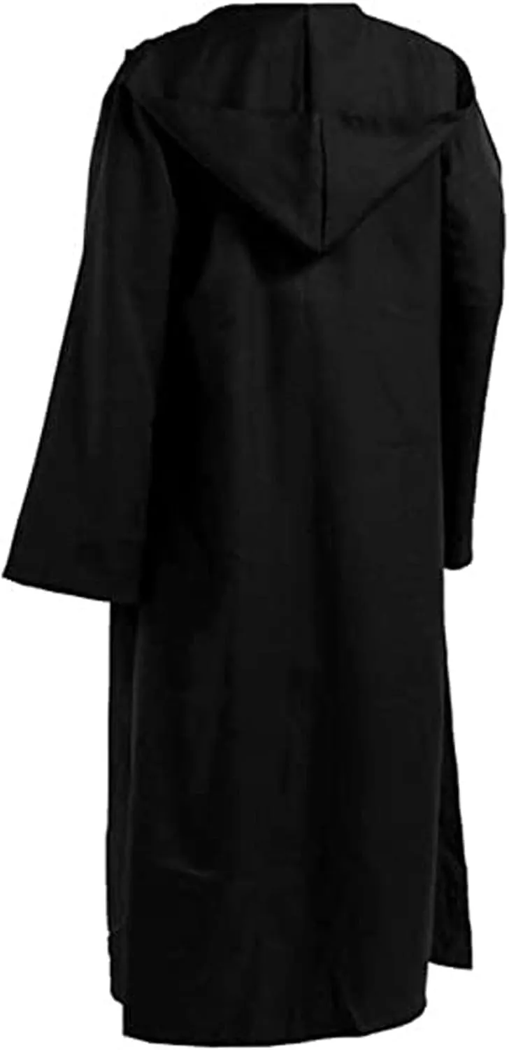 Men's Halloween Hooded Cloak Full Length Cape Costume Fashion Casual Party Stage Retro Gothic Solid Cosplay Tops