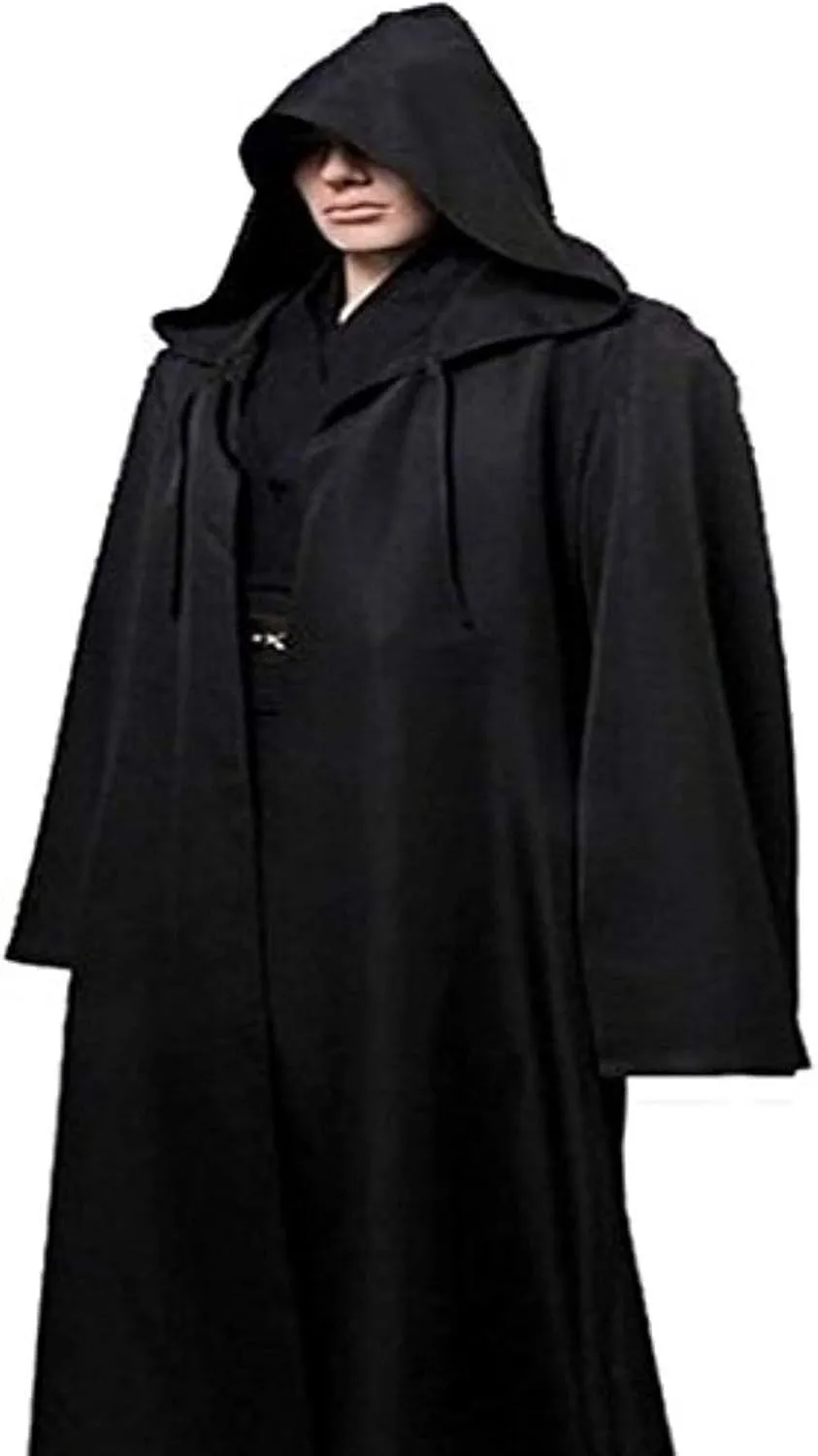 Men's Halloween Hooded Cloak Full Length Cape Costume Fashion Casual Party Stage Retro Gothic Solid Cosplay Tops