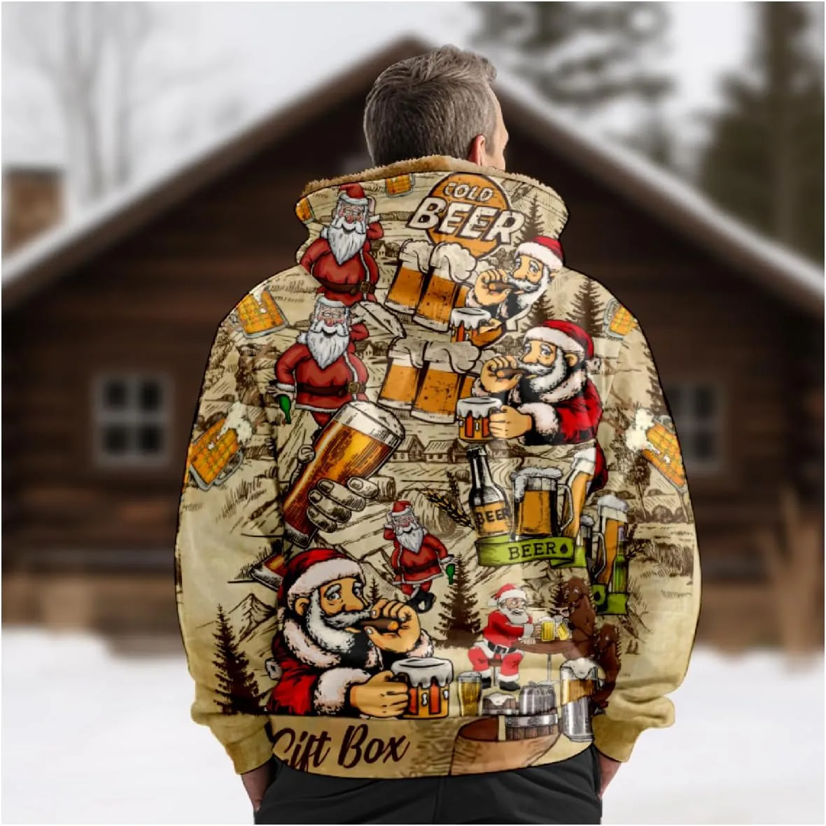 Men's Heavyweight Hoodie Full Zip Up Hooded Coat Warm Sherpa-Lined Flannel Big and Tall Plus Jacket with Pocket