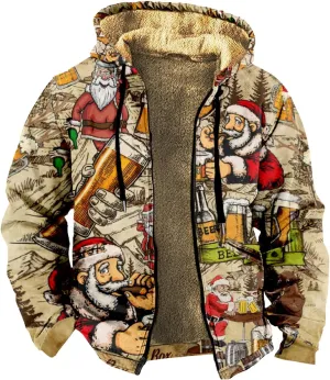 Men's Heavyweight Hoodie Full Zip Up Hooded Coat Warm Sherpa-Lined Flannel Big and Tall Plus Jacket with Pocket