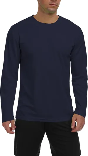 Men's Long Sleeve Sun Shirt Lightweight Workout UV Protection Quick Dry Hiking Tee Shirts Cycling Fishing Athletic Tops
