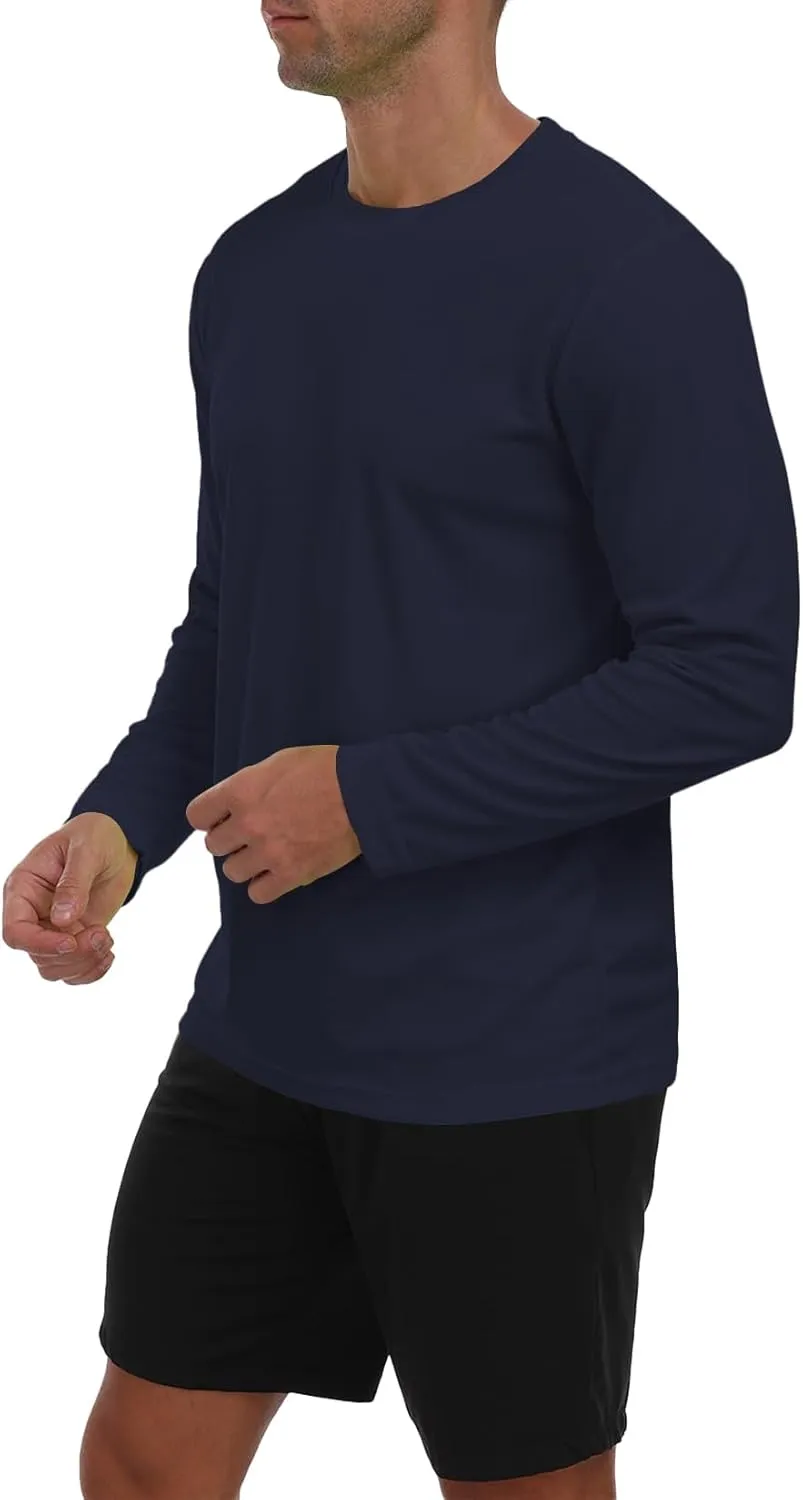 Men's Long Sleeve Sun Shirt Lightweight Workout UV Protection Quick Dry Hiking Tee Shirts Cycling Fishing Athletic Tops
