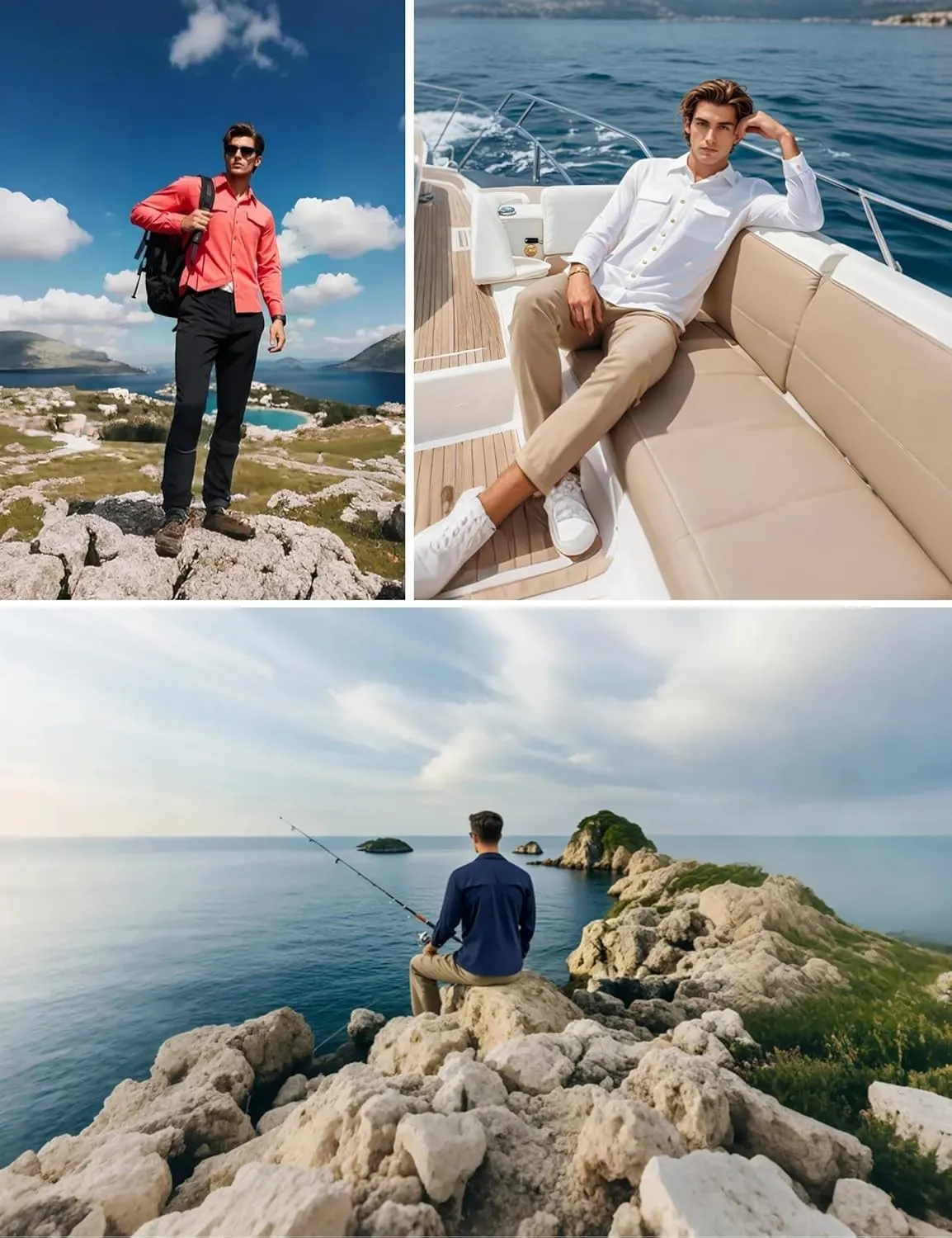 Mens Long Sleeve Sun UV Protection Shirt Cooling Quick Dry Fishing Shirts for Travel Outdoor Camping Hiking UPF 50 