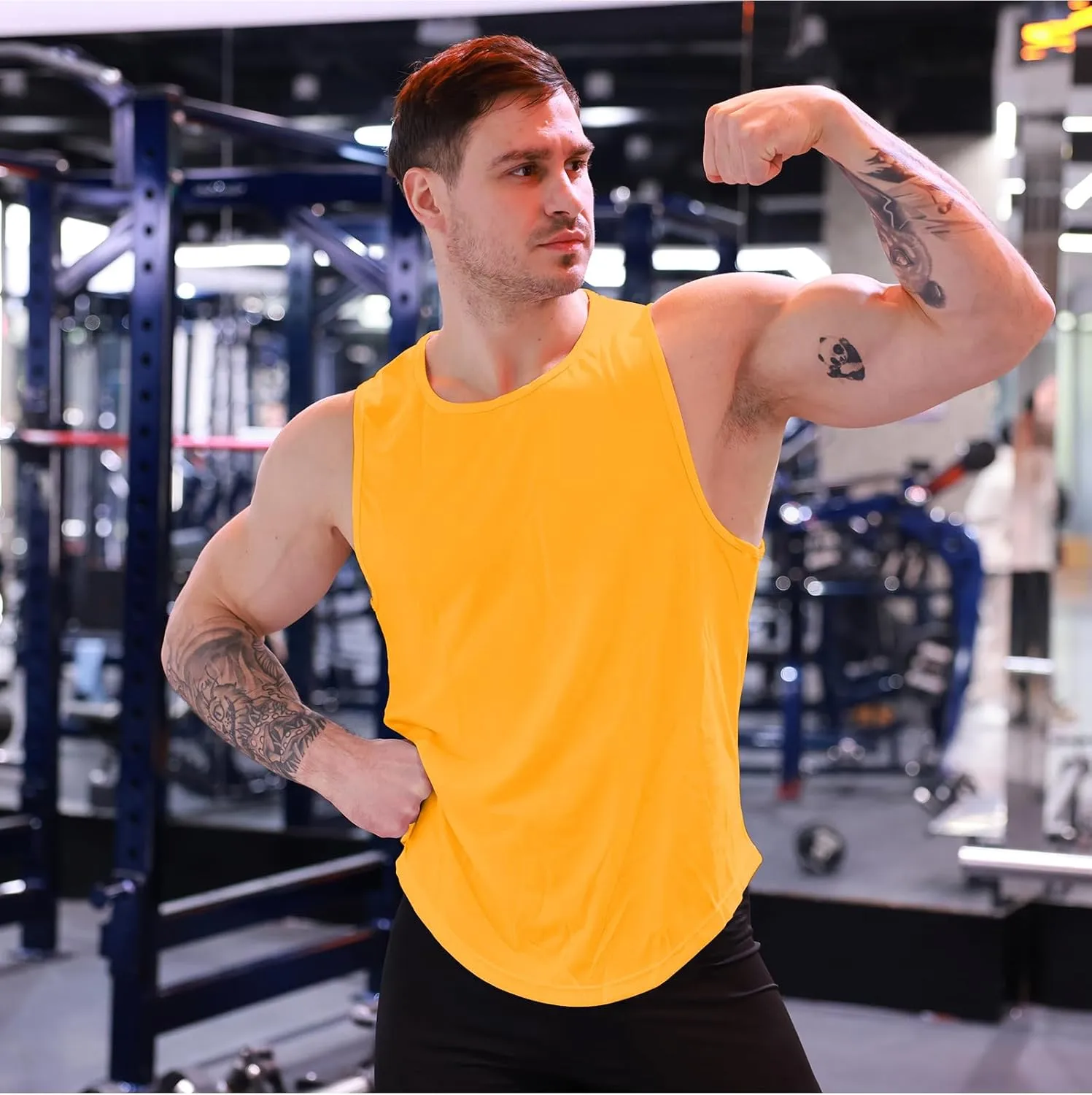 Mens Mesh Workout Tank Tops Muscle Sleeveless Fitness Tee Shirts Summer Dry Fit Gym Training T-Shirt Athletic Cloth