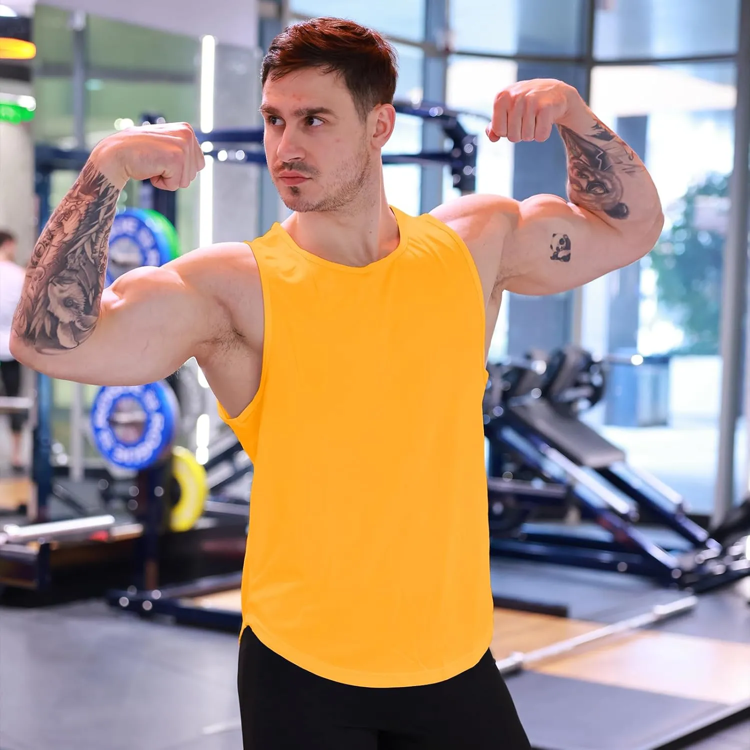 Mens Mesh Workout Tank Tops Muscle Sleeveless Fitness Tee Shirts Summer Dry Fit Gym Training T-Shirt Athletic Cloth
