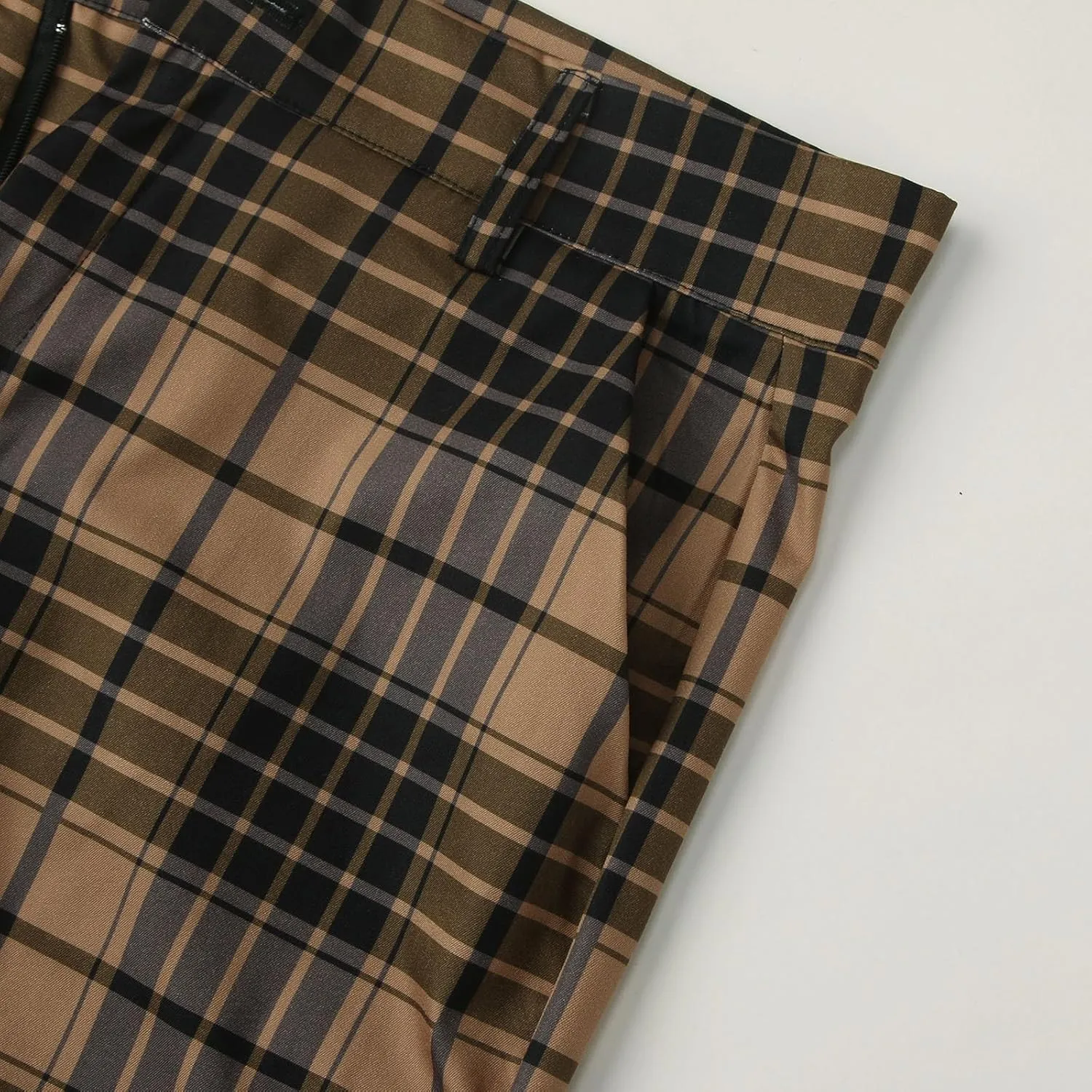 Men's Plaid Dress Pants Skinny Slim Fit Tapered Pants Stretch Chino Pants Checked Office Prom Trousers with Pockets
