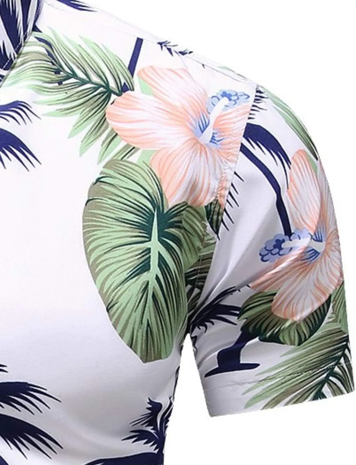 Men's Printed Beach Hawaiian Button-Down Slim fit Dress Shirt