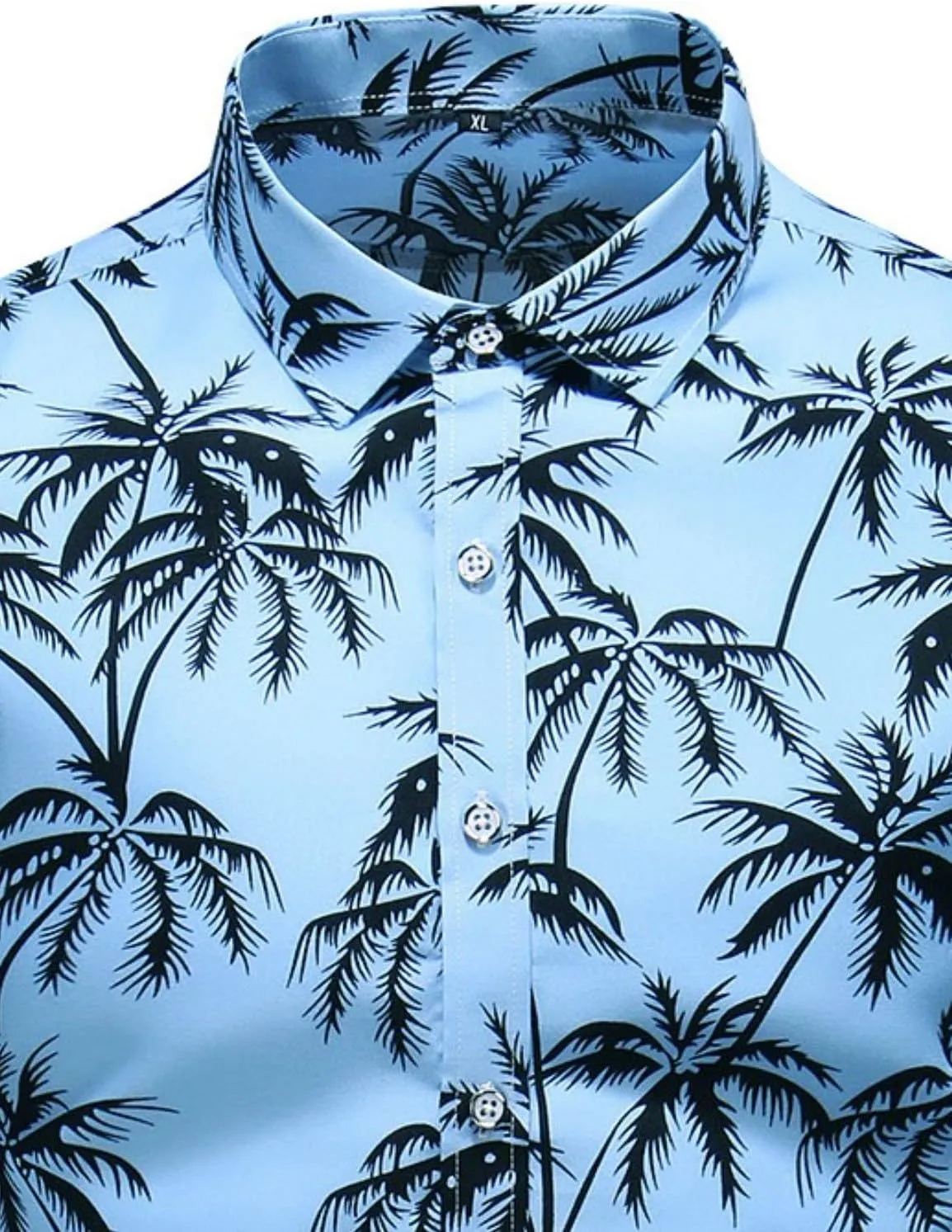 Men's Printed Beach Hawaiian Button-Down Slim fit Dress Shirt