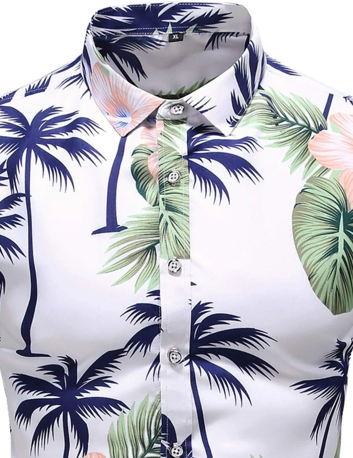 Men's Printed Beach Hawaiian Button-Down Slim fit Dress Shirt