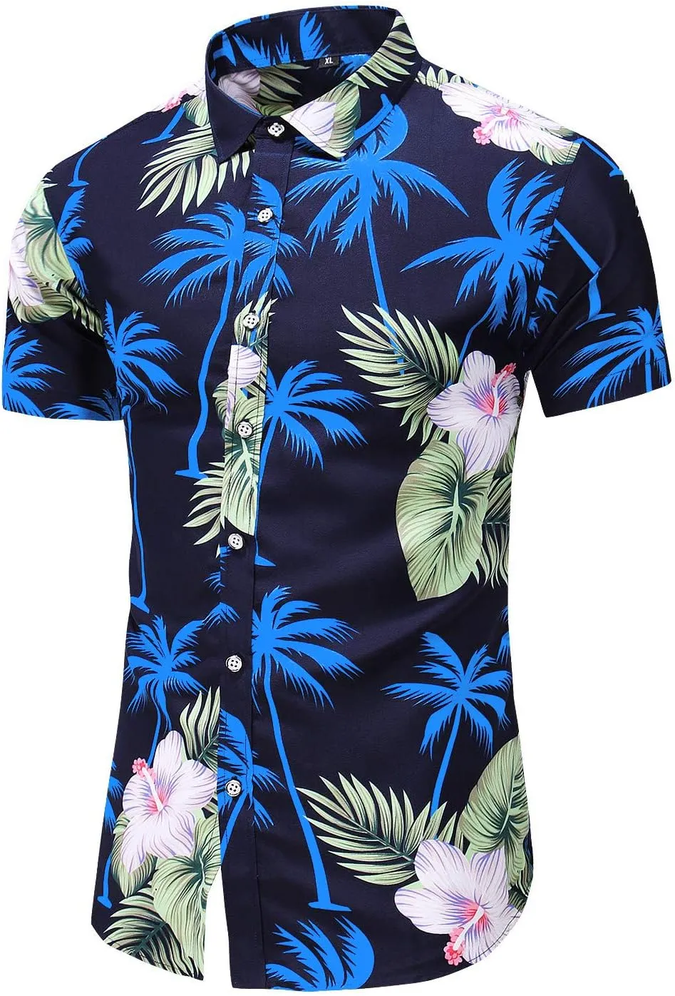 Men's Printed Beach Hawaiian Button-Down Slim fit Dress Shirt