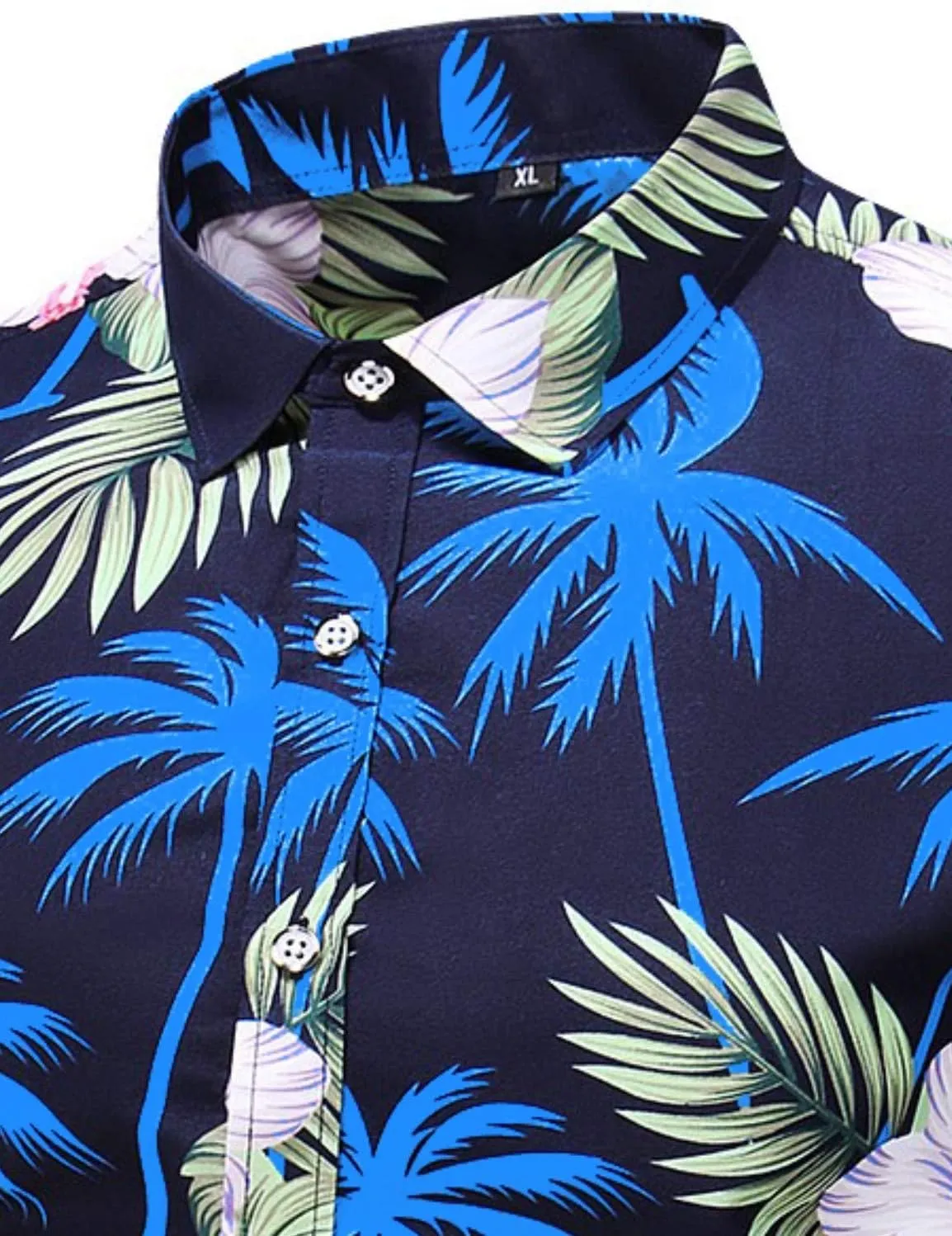 Men's Printed Beach Hawaiian Button-Down Slim fit Dress Shirt