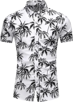 Men's Printed Beach Hawaiian Button-Down Slim fit Dress Shirt