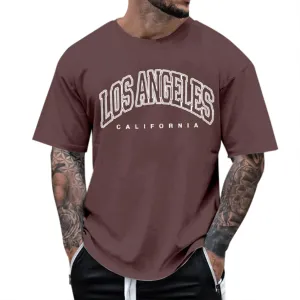 Men's T Shirt Printed Short Sleeve O Neck Outdoor Workout Regular Fit Tees True Comfort Fashion Tops