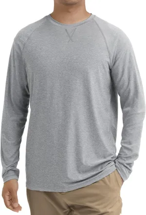 Men's UPF 50  Sun Protection Fishing Shirt Long Sleeve UV SPF Lightweight T-Shirt Rash Guard for Running Hiking