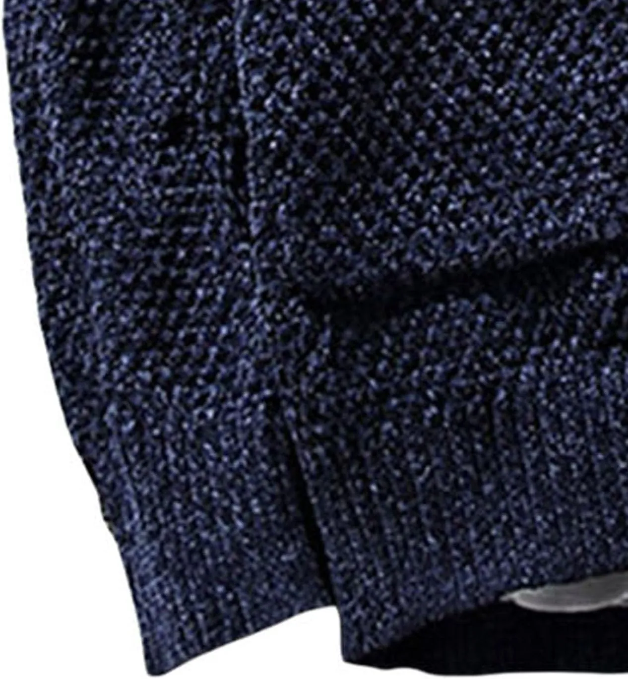 Men's Vintage Crew Neck Cardigan Sweater Long Sleeve Button Down Knitwear with Pocket Comfort Chunky Sweater Coat